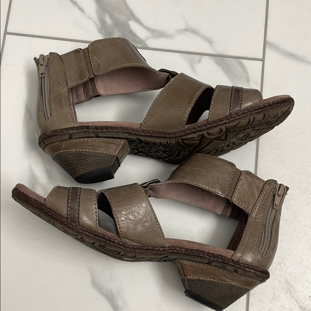Bussola Brown/Dark Tan Leather Comfort Sandles Minimalist Design Size 40 - Picture 6 of 15